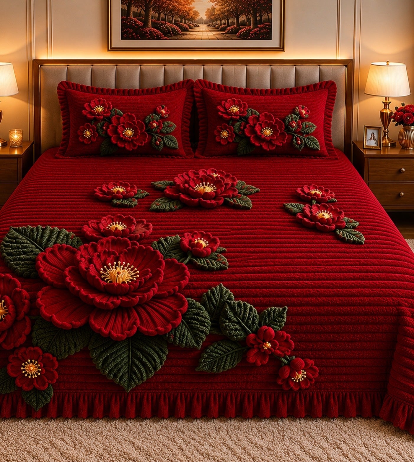 FAUX QUILTING EFFECTS DIGITAL PRINTS SUPERKING SIZE