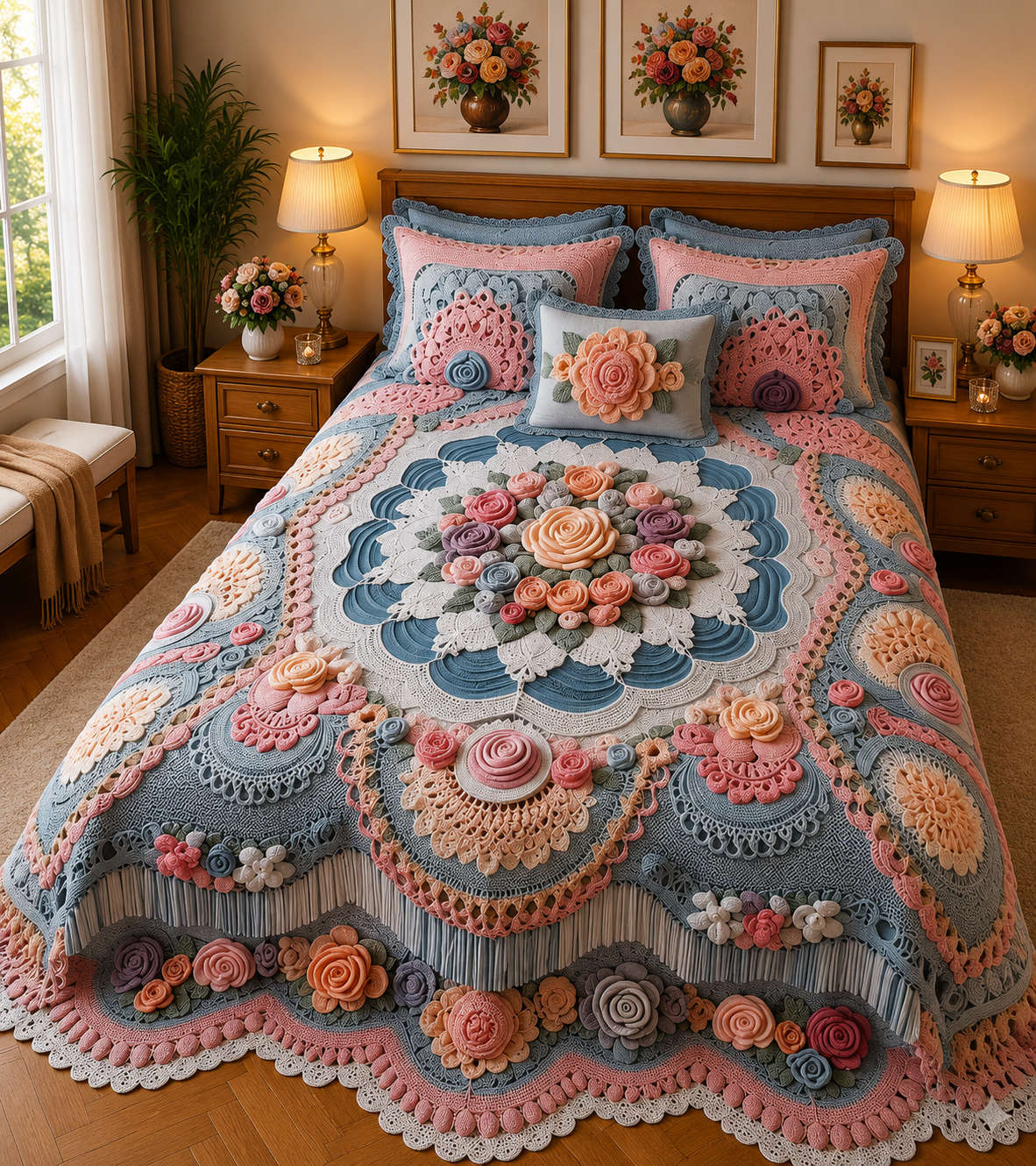FAUX QUILTING EFFECTS DIGITAL PRINTS SUPERKING SIZE