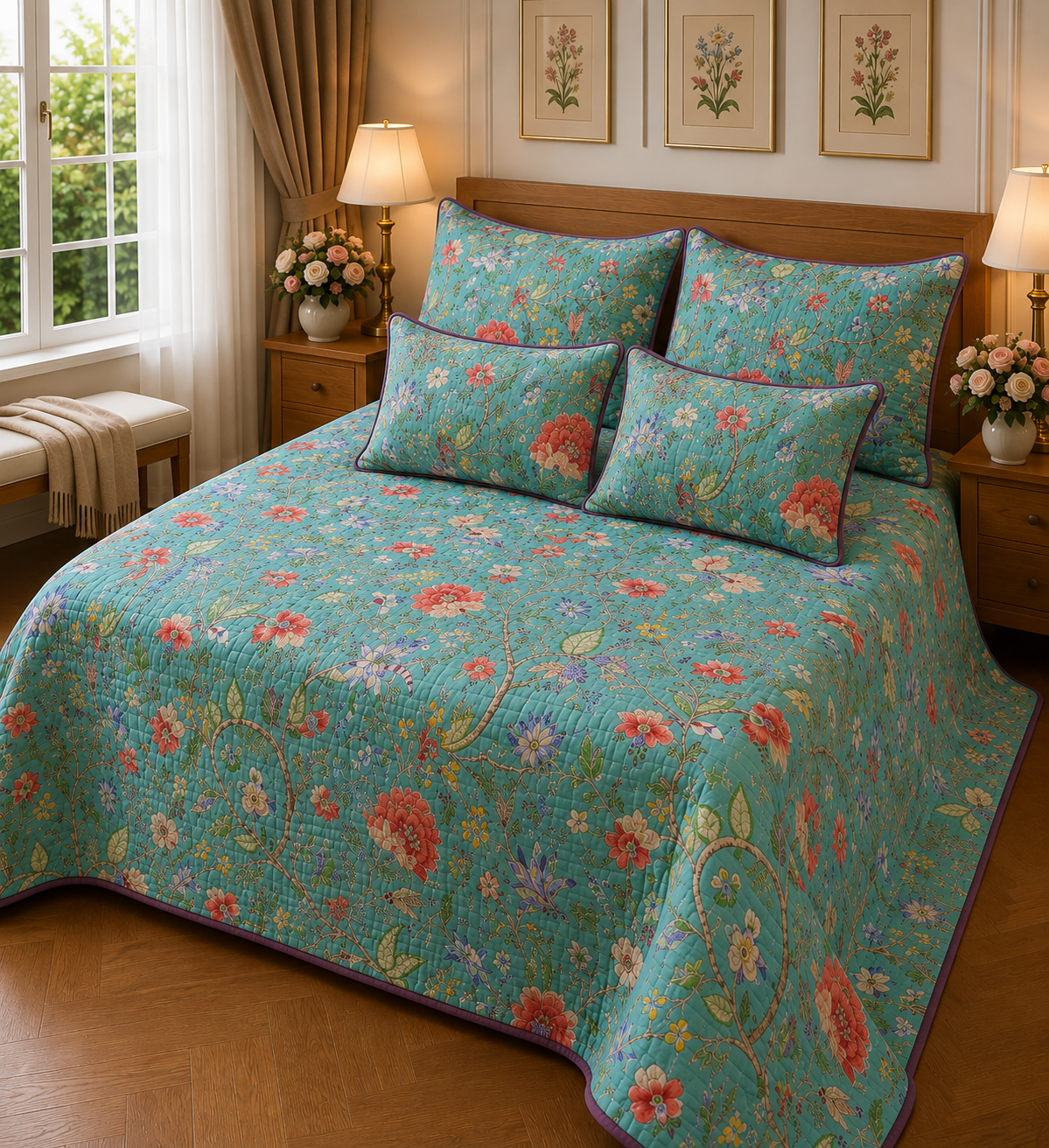 ANOKHI KING QUILTED 5 PCS SET