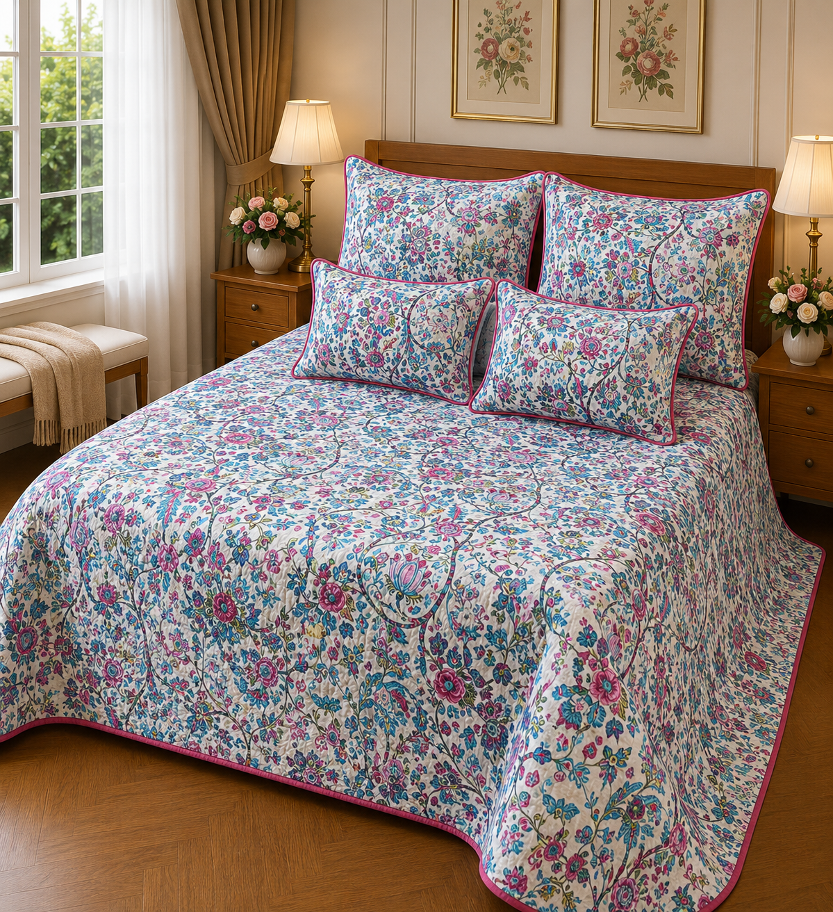 ANOKHI KING QUILTED 5 PCS SET