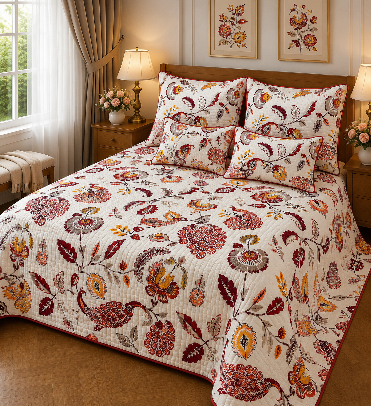 ANOKHI KING QUILTED 5 PCS SET