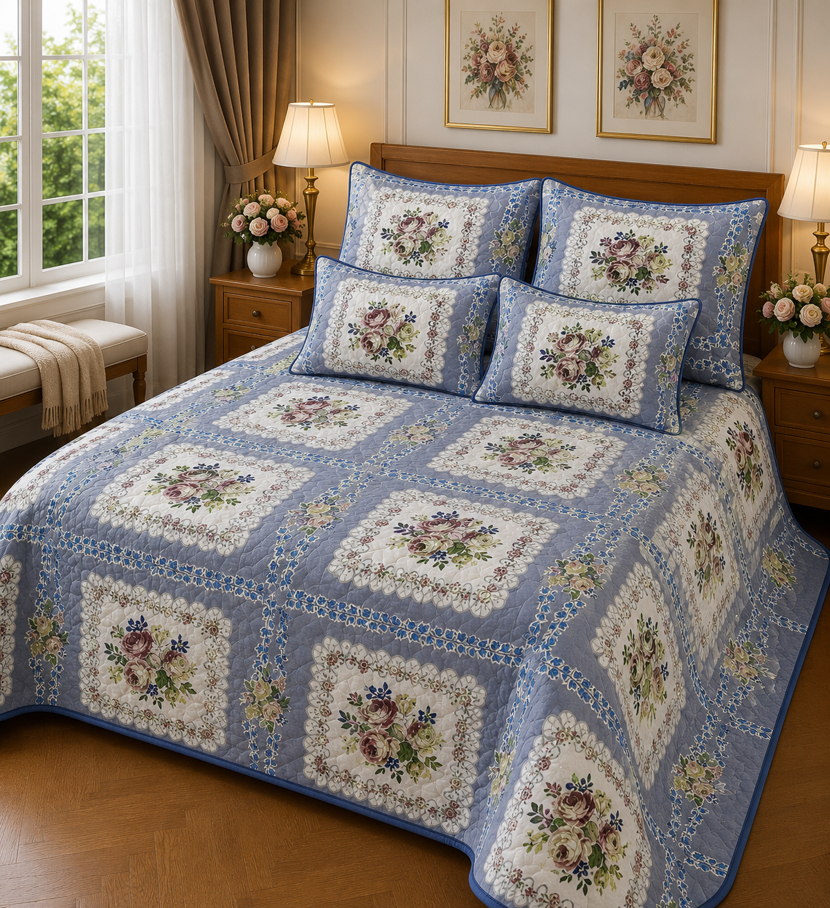 ANOKHI KING QUILTED 5 PCS SET