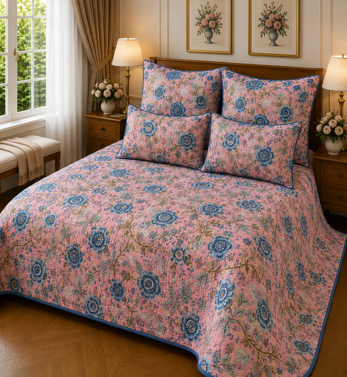ANOKHI KING QUILTED 5 PCS SET