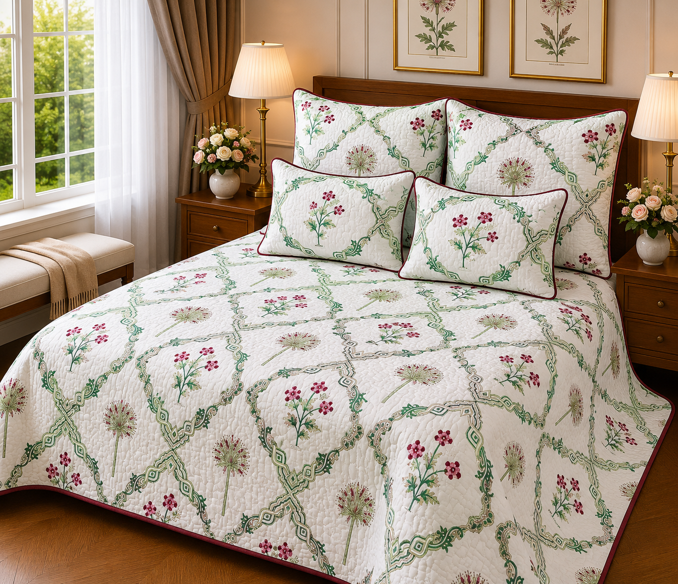 ANOKHI KING QUILTED 5 PCS SET