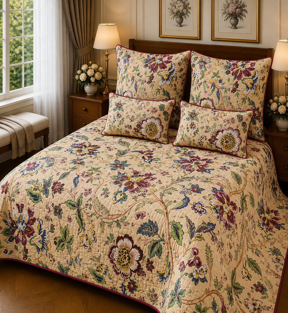 ANOKHI KING QUILTED 5 PCS SET