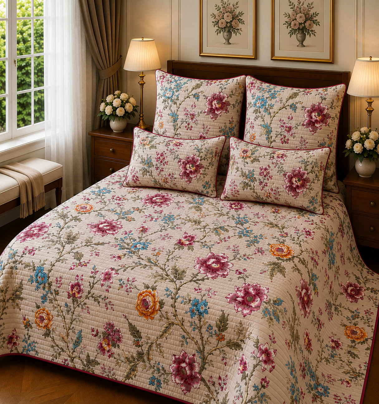 ANOKHI KING QUILTED 5 PCS SET