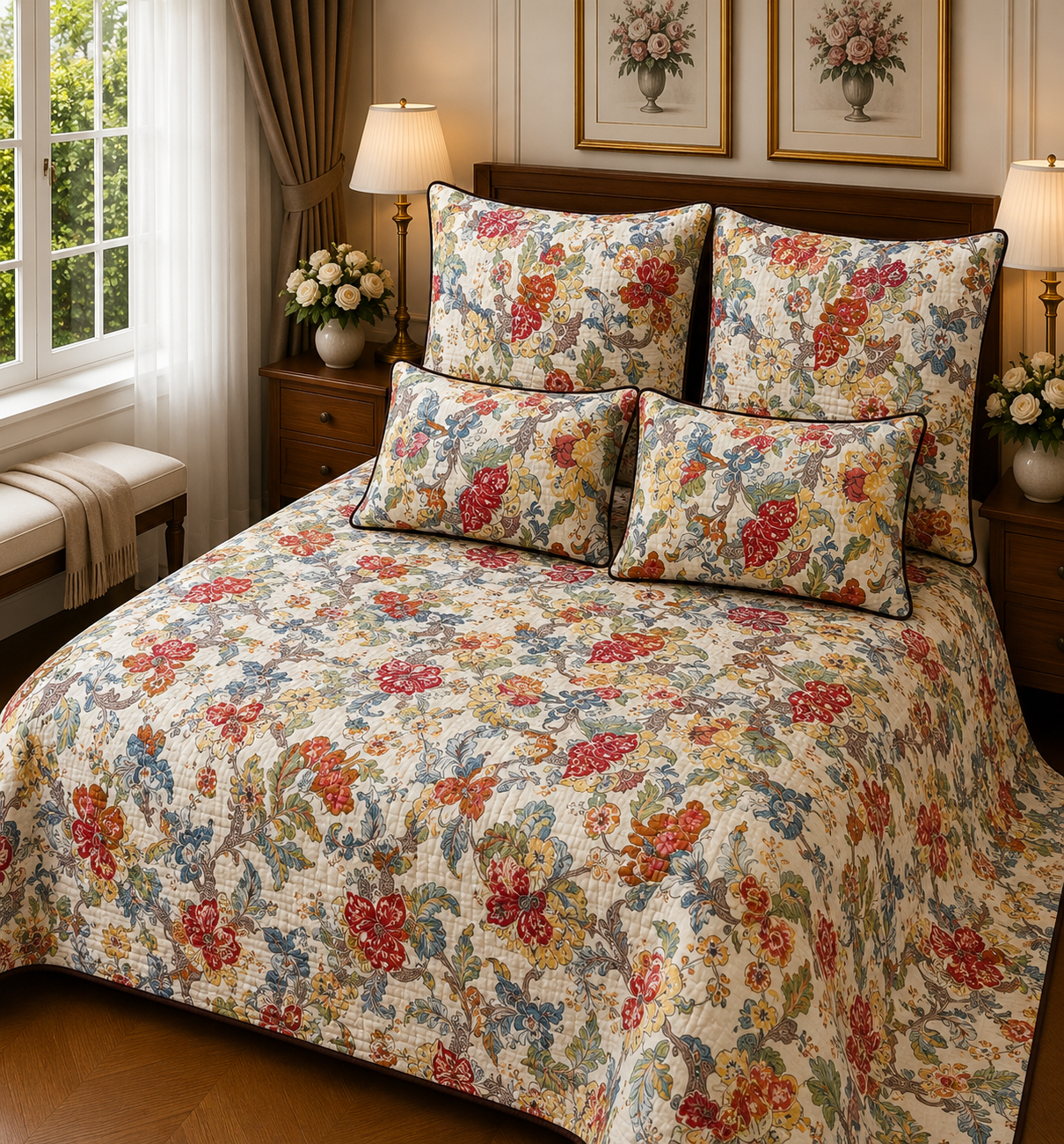 ANOKHI KING QUILTED 5 PCS SET