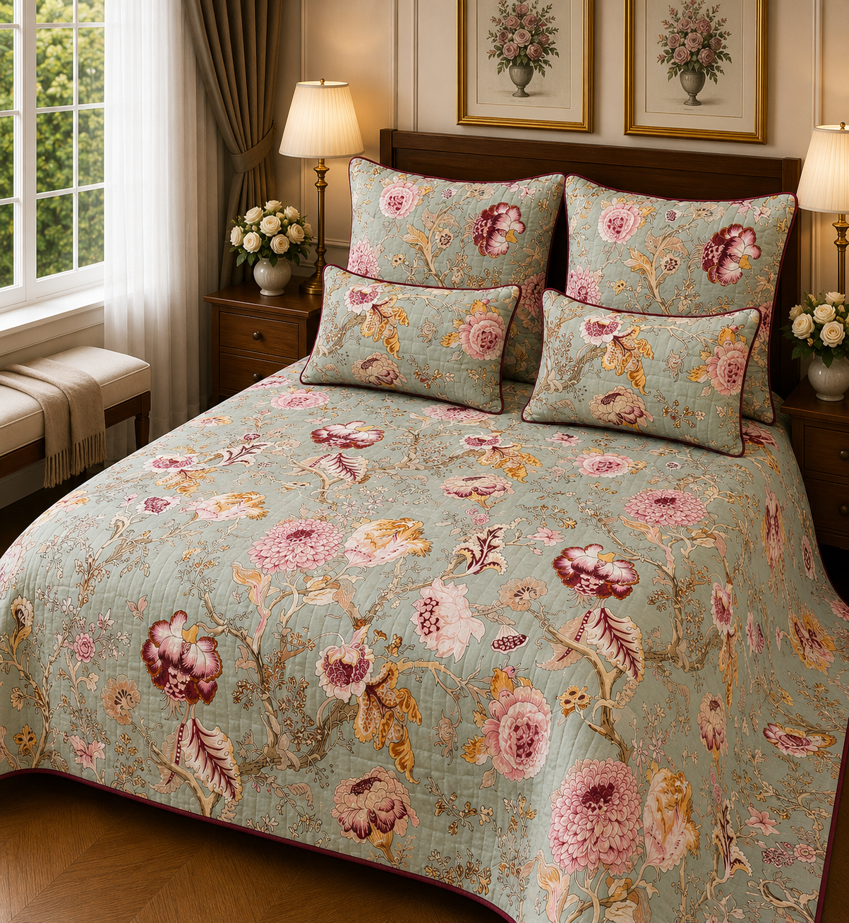 ANOKHI KING QUILTED 5 PCS SET