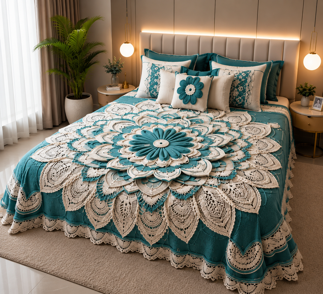 FAUX QUILTING EFFECTS DIGITAL PRINTS SUPERKING SIZE