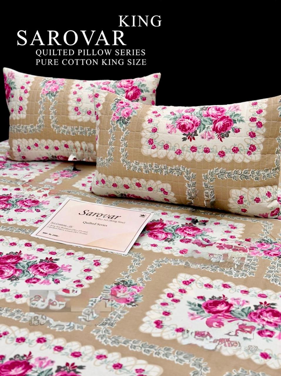 SAROVER KING SIZE QUILTED BEDSHEEET