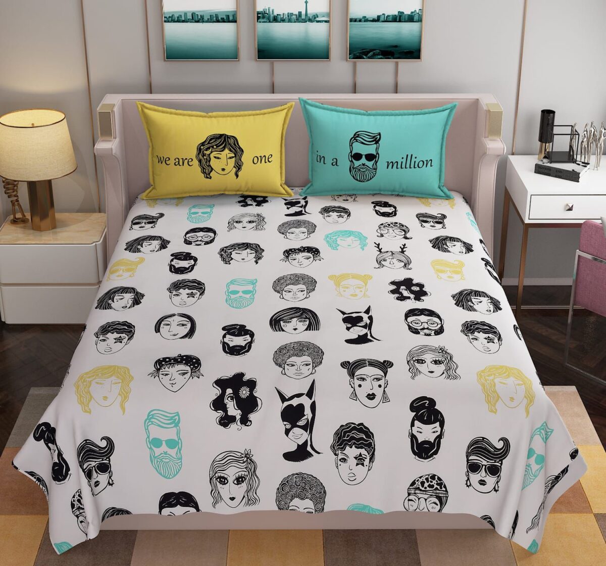 THEME BASED DIGITAL PRINT BEDSHEET KING SIZE