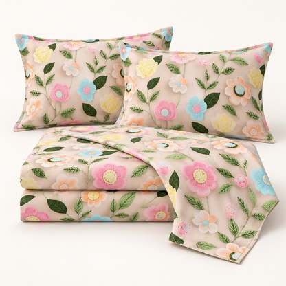 Multiflower Floral - King - 7D Design Fitted Bedsheet (78×72 inches)